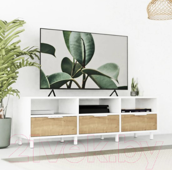 Изображение товара Тумба Crafto Агата 02 150x38x47 (белый/дуб)