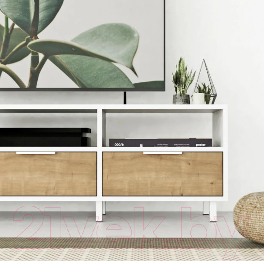 Изображение товара Тумба Crafto Агата 02 150x38x47 (белый/дуб)