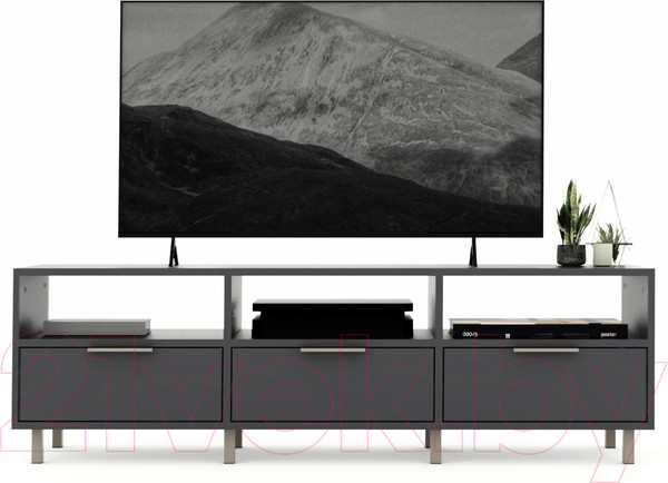 Изображение товара Тумба Crafto Агата 04 150x38x47 (графит/латте)