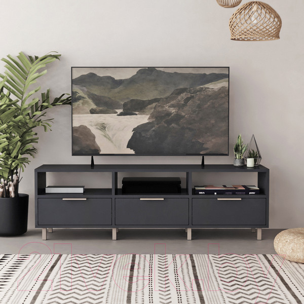 Изображение товара Тумба Crafto Агата 04 150x38x47 (графит/латте)