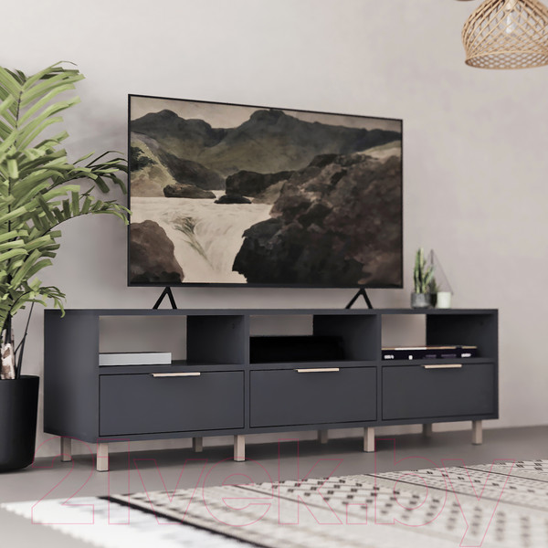 Изображение товара Тумба Crafto Агата 04 150x38x47 (графит/латте)