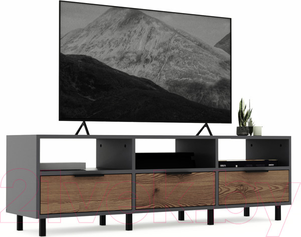 Изображение товара Тумба Crafto Агата 06 150x38x47 (графит вишня)