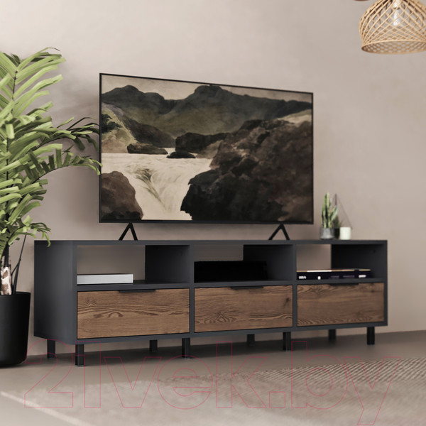 Изображение товара Тумба Crafto Агата 06 150x38x47 (графит вишня)