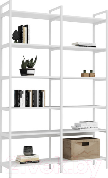 Изображение товара Стеллаж Crafto Симпл Плюс Лофт 01 125x32x190 (белый)