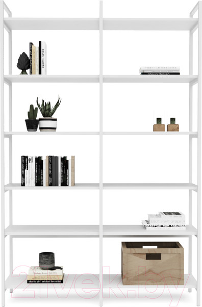 Изображение товара Стеллаж Crafto Симпл Плюс Лофт 01 125x32x190 (белый)