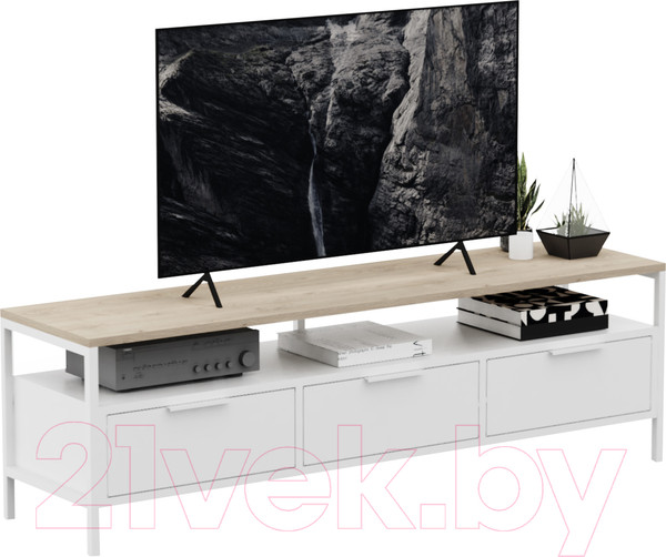 Изображение товара Тумба Crafto Фрида 03 154x40x47 (каштан/белый)