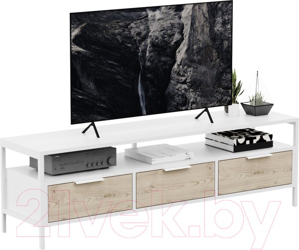 Изображение товара Тумба Crafto Фрида 04 154x40x47 (белый/каштан)