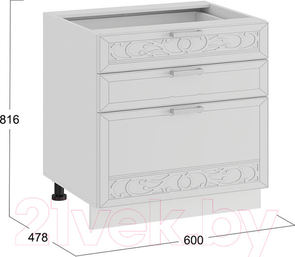 Изображение товара Шкаф-стол кухонный ТриЯ Долорес 1Н6Я3 (белый/сноу)
