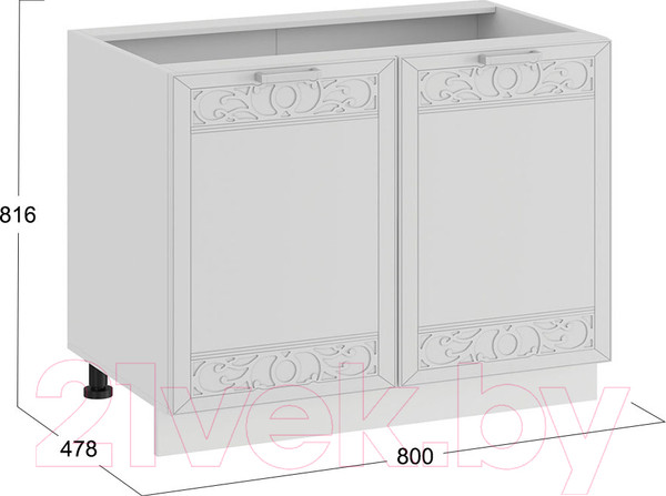Изображение товара Шкаф-стол кухонный ТриЯ Долорес 1Н8  (белый/сноу)