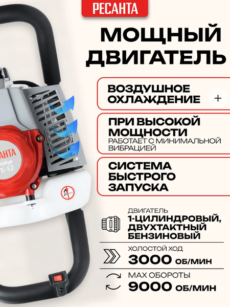 Изображение товара Мотобур земляной Ресанта МБ-52 (70/13/30)