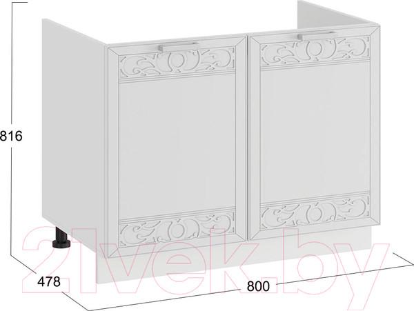 Изображение товара Шкаф под мойку ТриЯ Долорес 1Н8М (белый/сноу)