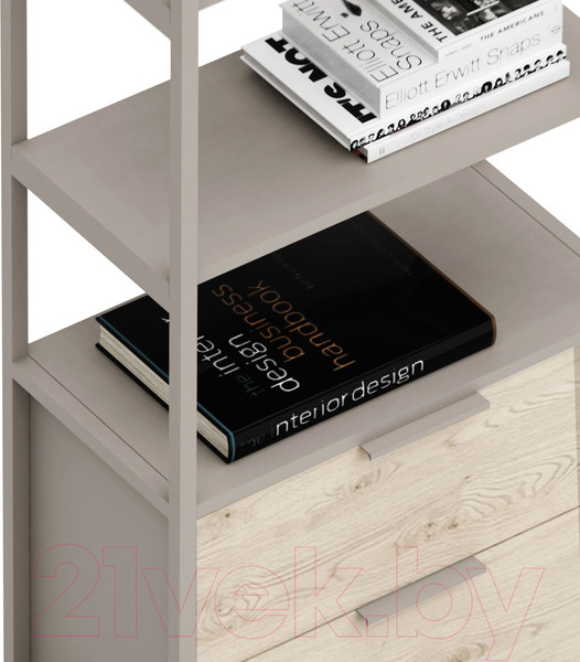 Изображение товара Стеллаж Crafto Квентин Мини Лофт 07 60x32x190 (латте/каштан)