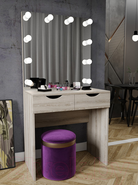 Изображение товара Туалетный столик с зеркалом Мир Мебели С подсветкой 15 ZS