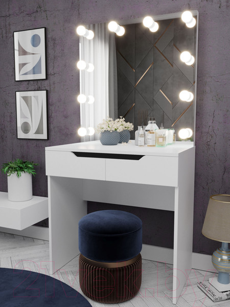 Изображение товара Туалетный столик с зеркалом Мир Мебели С подсветкой 16 ZB