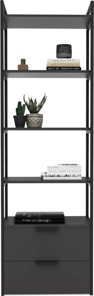 Изображение товара Стеллаж Crafto Квентин Мини Лофт 09 60x32x190 (графит)