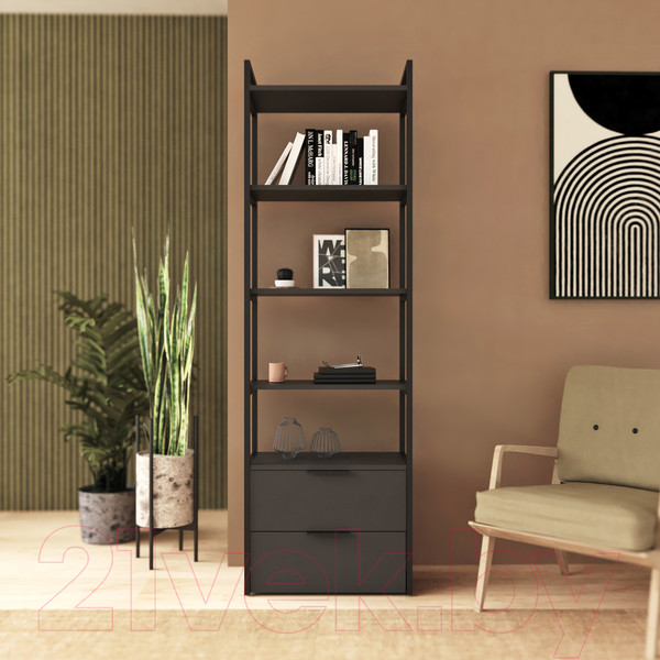 Изображение товара Стеллаж Crafto Квентин Мини Лофт 09 60x32x190 (графит)