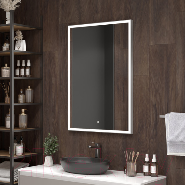 Изображение товара Зеркало Континент Frame Silver Led 70x100