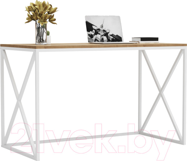 Изображение товара Письменный стол Crafto Модерн Лофт 03 120x60x75 (белый/дуб)