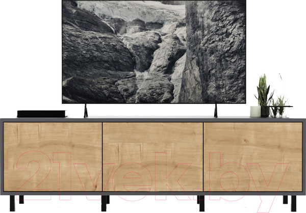 Изображение товара Тумба Crafto Анри 07 150x38x47 (графит/дуб)