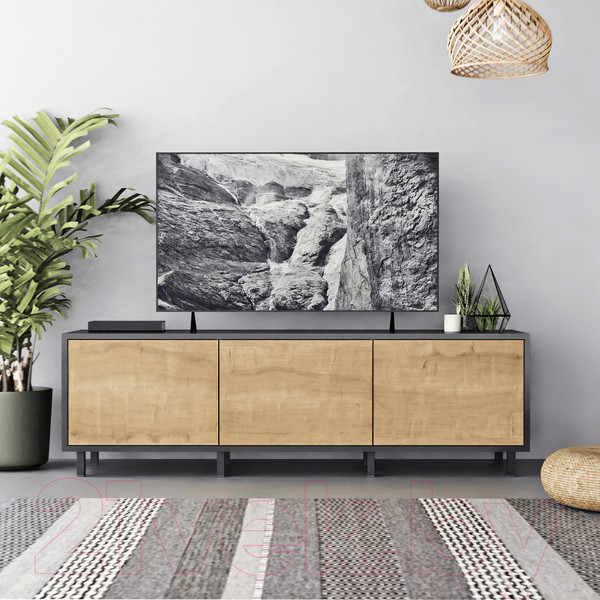 Изображение товара Тумба Crafto Анри 07 150x38x47 (графит/дуб)