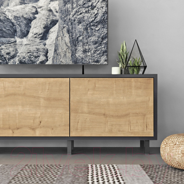 Изображение товара Тумба Crafto Анри 07 150x38x47 (графит/дуб)