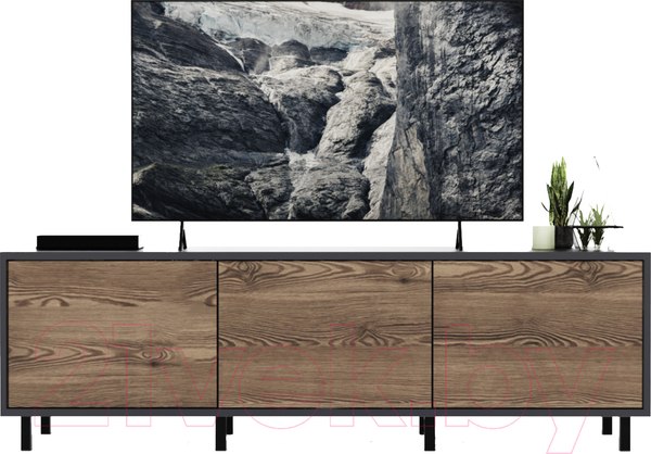 Изображение товара Тумба Crafto Анри 08 150x38x47 (графит/вишня)