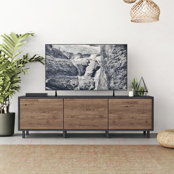 Изображение товара Тумба Crafto Анри 08 150x38x47 (графит/вишня)