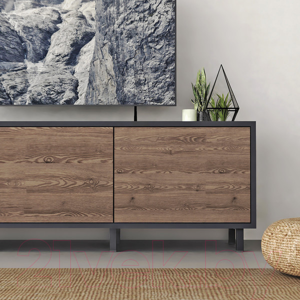 Изображение товара Тумба Crafto Анри 08 150x38x47 (графит/вишня)