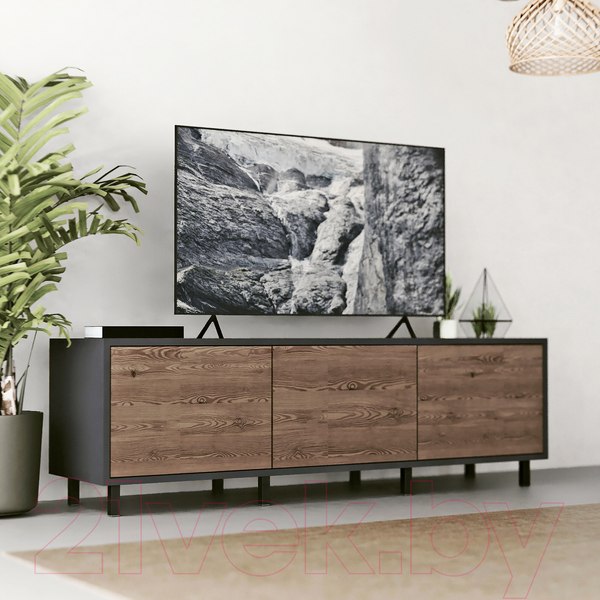 Изображение товара Тумба Crafto Анри 08 150x38x47 (графит/вишня)