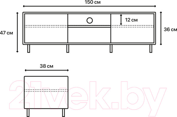 Изображение товара Тумба Crafto Анри Лайт 01 150x38x47 (белый)