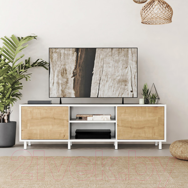 Изображение товара Тумба Crafto Анри Лайт 02 150x38x47 (белый/дуб)