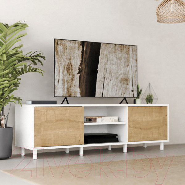 Изображение товара Тумба Crafto Анри Лайт 02 150x38x47 (белый/дуб)