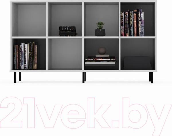 Изображение товара Тумба Crafto Санса 02 150x40x75 (белый/черный)