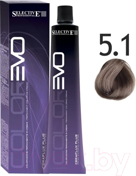 Изображение товара Крем-краска для волос Selective Professional Colorevo 5.1 / 84051 (100мл, светло-каштановый пепельный)