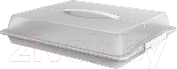 Изображение товара Емкость для хранения выпечки Rotho John Large для пирожных / 1748301100 (прозрачный/белый)
