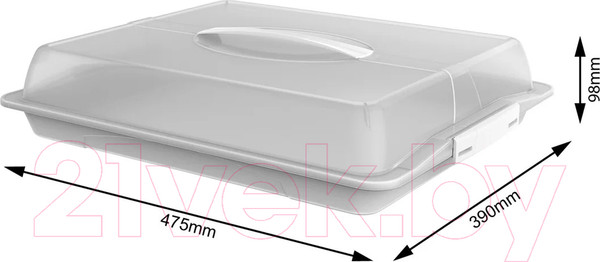 Изображение товара Емкость для хранения выпечки Rotho John Large для пирожных / 1748301100 (прозрачный/белый)