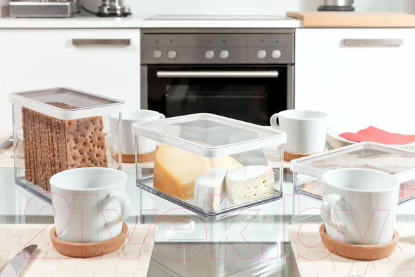 Изображение товара Емкость для хранения Rotho Loft Premium / 1161090000 (прозрачный/белый)