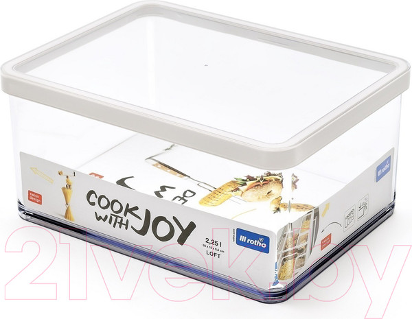 Изображение товара Емкость для хранения Rotho Loft Premium / 1161090000 (прозрачный/белый)