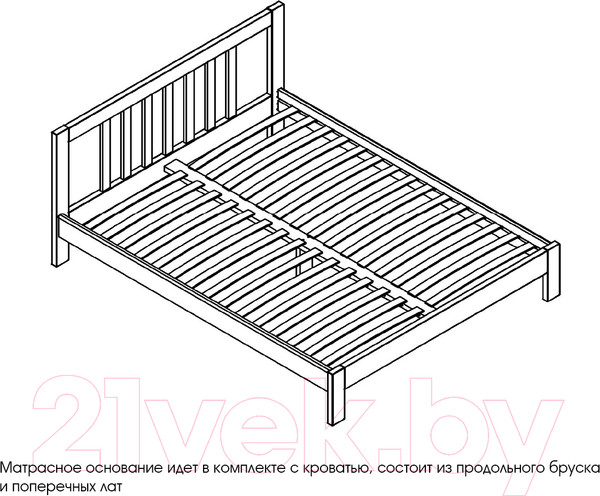 Изображение товара Двуспальная кровать Мебельград Слип 160x200 (белый фактурный)