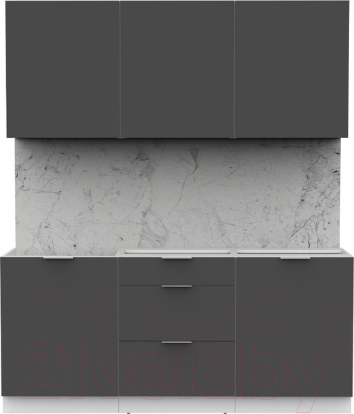 Изображение товара Кухонный гарнитур Интермебель Микс Топ-4 1.8м без столешницы (графит серый)