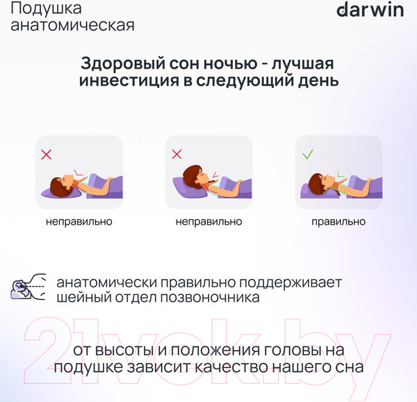 Изображение товара Ортопедическая подушка Darwin Life Memory 1.0