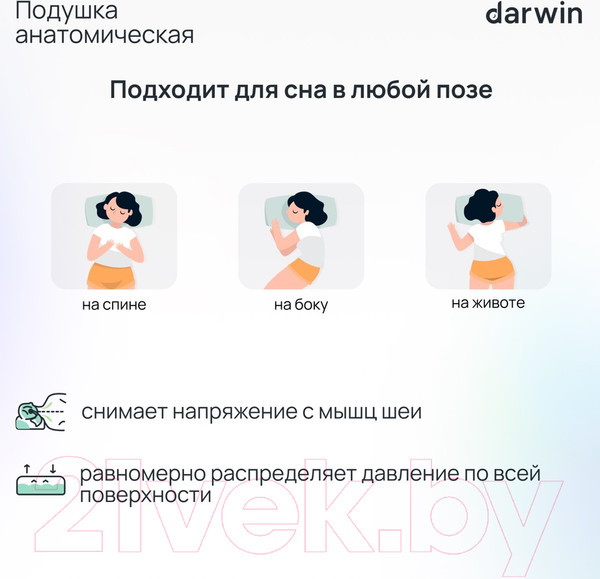 Изображение товара Ортопедическая подушка Darwin Fresh 2.0