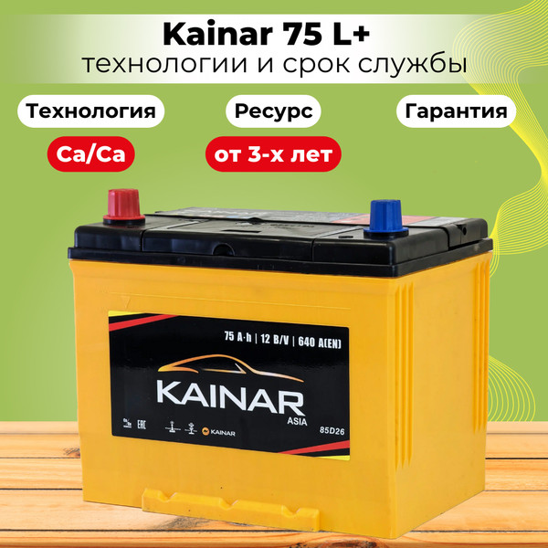 Изображение товара Автомобильный аккумулятор Kainar Asia 75 JL+ / 070 20 38 02 0031 10 11 0 R (75 А/ч)