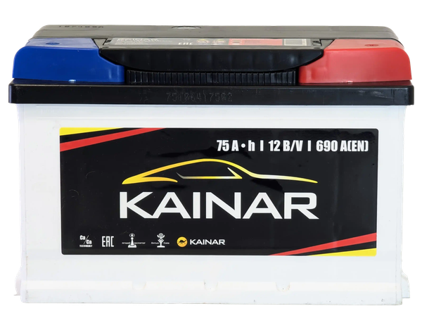Изображение товара Автомобильный аккумулятор Kainar 75 R+ низкий / 075 12 20 02 0141 05 06 0 L (75 А/ч)