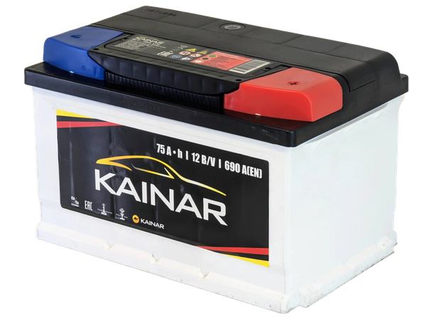 Изображение товара Автомобильный аккумулятор Kainar 75 R+ низкий / 075 12 20 02 0141 05 06 0 L (75 А/ч)