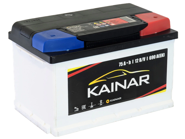 Изображение товара Автомобильный аккумулятор Kainar 75 R+ низкий / 075 12 20 02 0141 05 06 0 L (75 А/ч)
