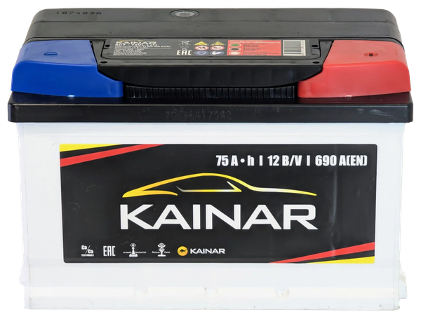 Изображение товара Автомобильный аккумулятор Kainar 75 R+ низкий / 075 12 20 02 0141 05 06 0 L (75 А/ч)