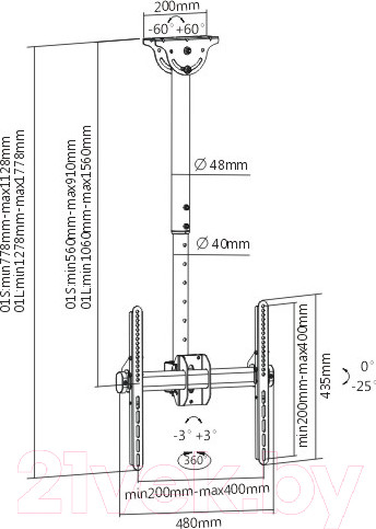 Изображение товара Кронштейн для телевизора ARM Media LCD-1800 (черный)