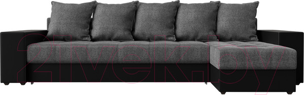 Изображение товара Диван угловой Лига Диванов Дубай 88 правый / 59641 (рогожка серый/экокожа черный)