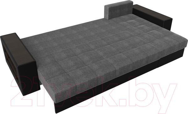 Изображение товара Диван угловой Лига Диванов Дубай 88 правый / 59641 (рогожка серый/экокожа черный)